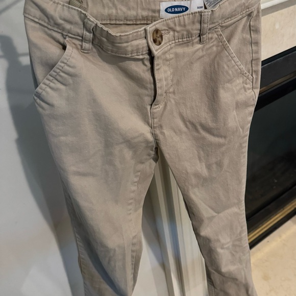 Old Navy girls school uniform skinny pants, pack of 2 pairs, tan, size 14 - Picture 3 of 10